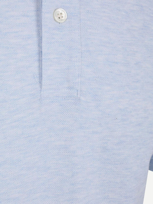 Piqué poloshirt melange lichtblauw