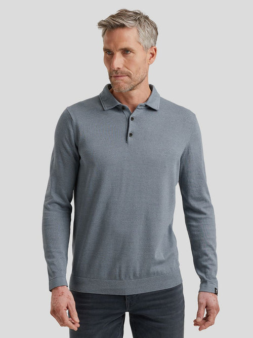 Longsleeve poloshirt blauw