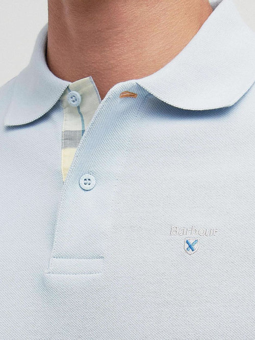 Tartan pique polo lichtblauw