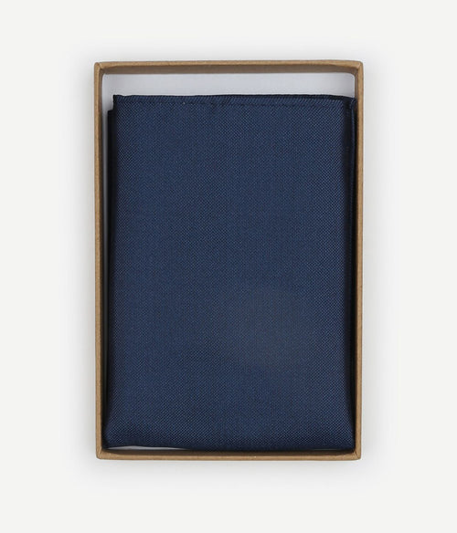 Suitable zijde pochet indigo blauw