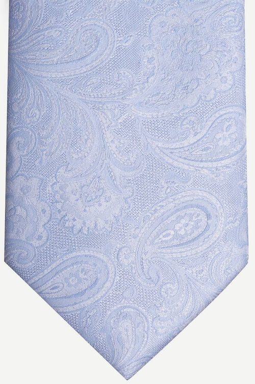Stropdas zijde big paisley lichtblauw