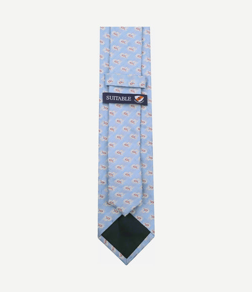 Stropdas zijde paisley licht blauw