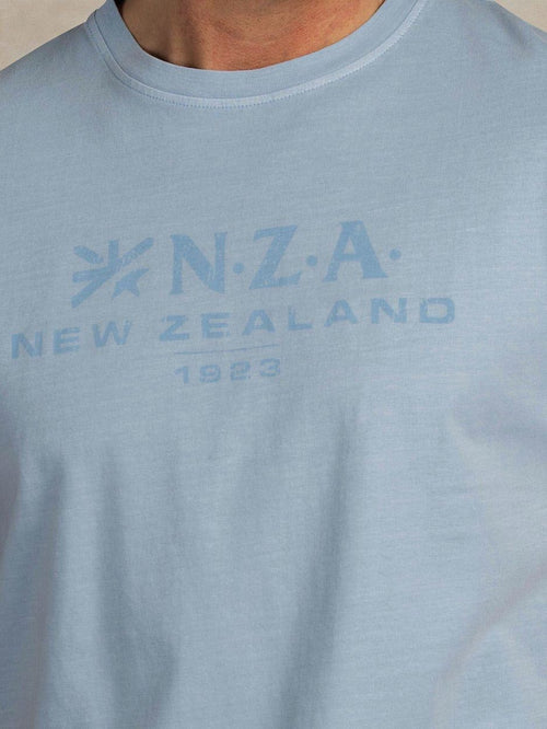 T-shirt faded logo sky blue