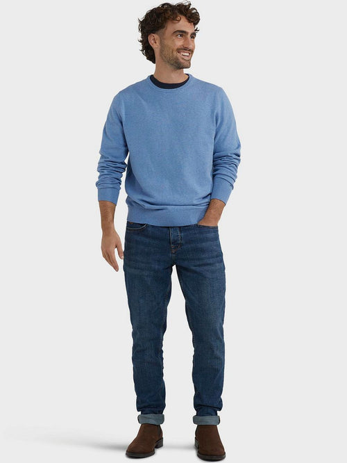 Trui merino blend ice blauw