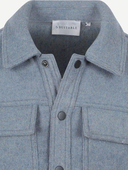 Overshirt wool blend blauw
