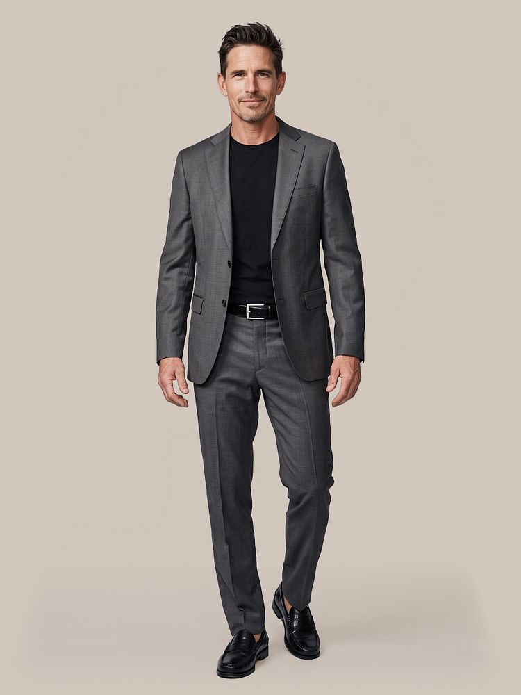 Ota t-shirt zwart met riem zwart 314 en penny loafers zwart leer