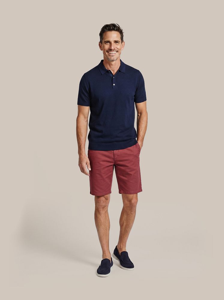 Azul loafers donkerblauw met Ferdinand structure short grape en Knitted polo cotton linen donkerblauw