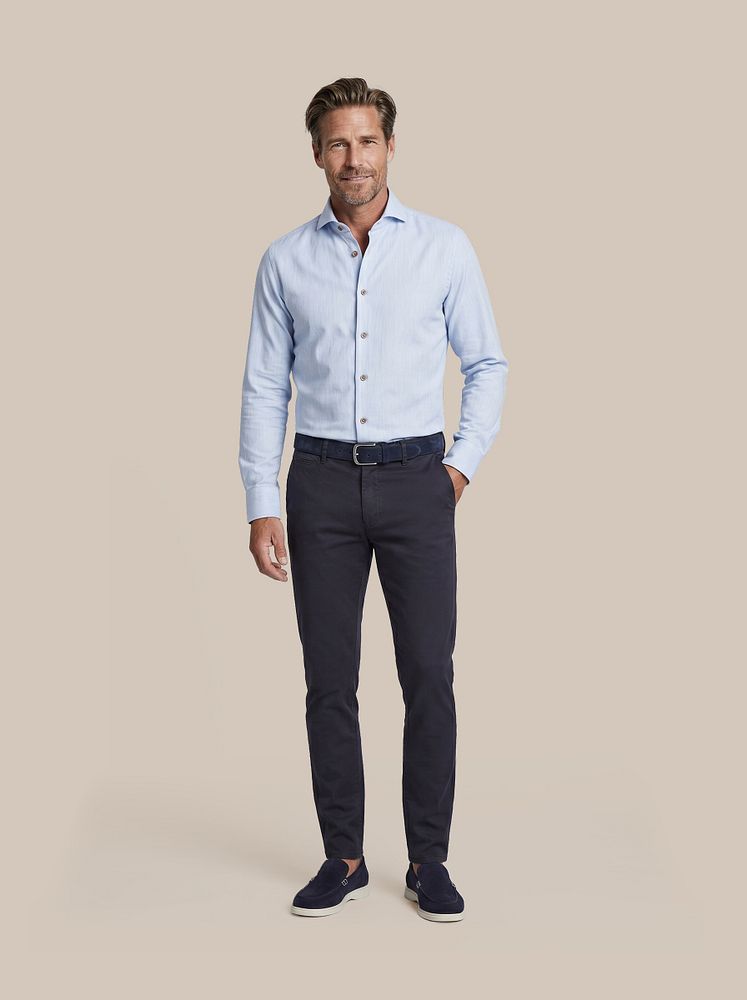 Azul loafers donkerblauw met Chino Plato donkerblauw en Riem suède leer donkerblauw