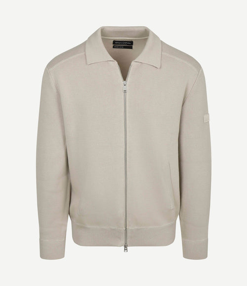 Cardigan zip grey silk