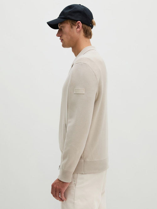 Cardigan zip grey silk