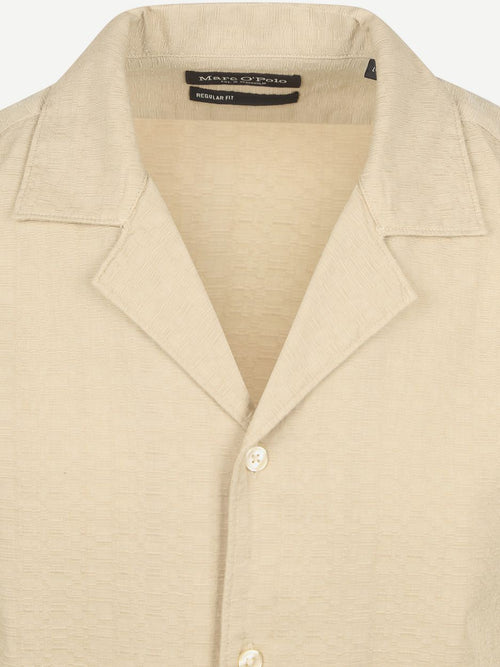 Crèpe overhemd short sleeves beige