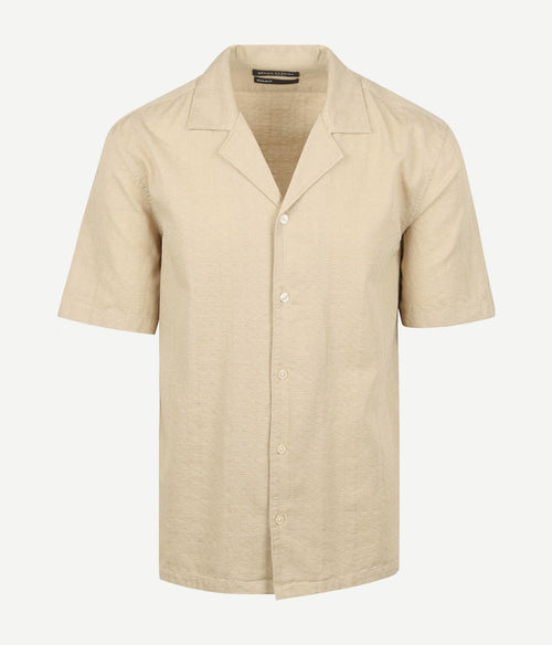 Crèpe overhemd short sleeves beige