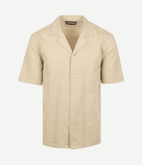 Crèpe overhemd short sleeves beige