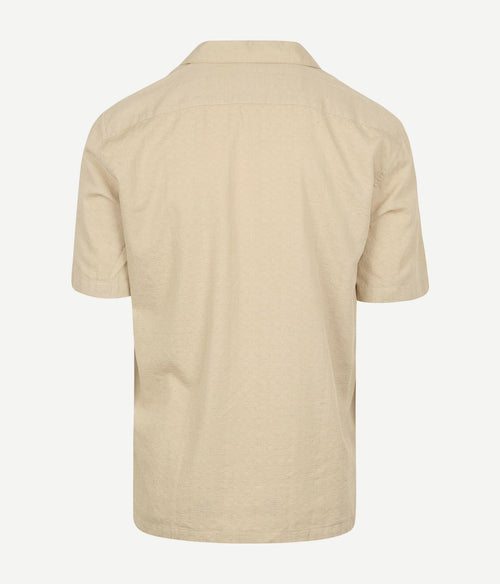 Crèpe overhemd short sleeves beige