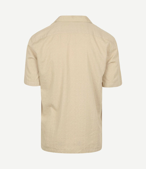 Crèpe overhemd short sleeves beige