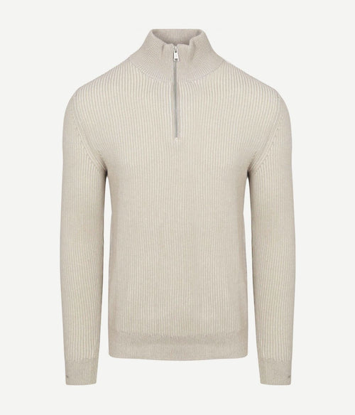 Marc o'polo halve rits trui grijs | Regular-fit