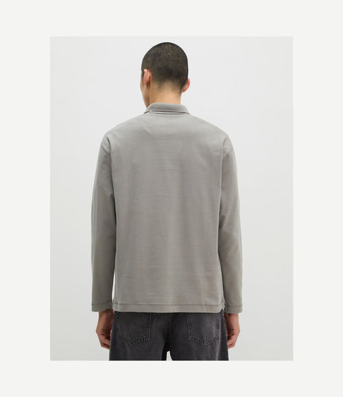 Longsleeve heavy poloshirt graphite dust