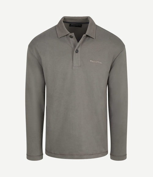 Longsleeve heavy poloshirt graphite dust