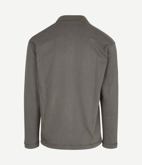 Longsleeve heavy poloshirt graphite dust