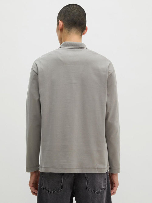 Longsleeve heavy poloshirt graphite dust