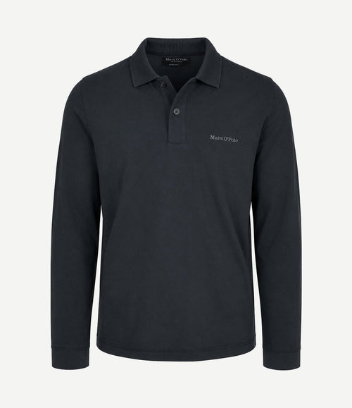 Longsleeve heavy poloshirt peppercorn grey