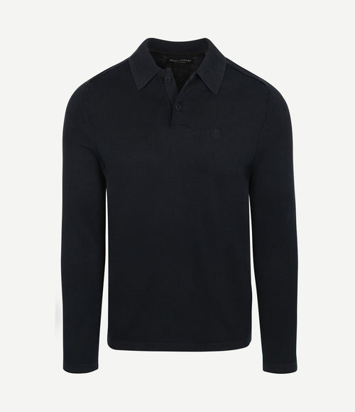 Longsleeve polo donkerblauw