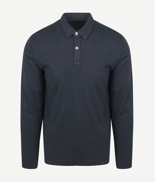 Longsleeve poloshirt donkerblauw