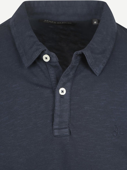 Longsleeve poloshirt donkerblauw