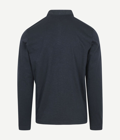 Longsleeve poloshirt donkerblauw