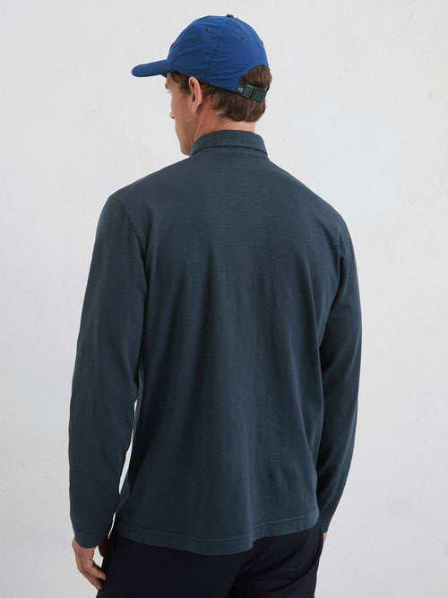 Longsleeve poloshirt donkerblauw