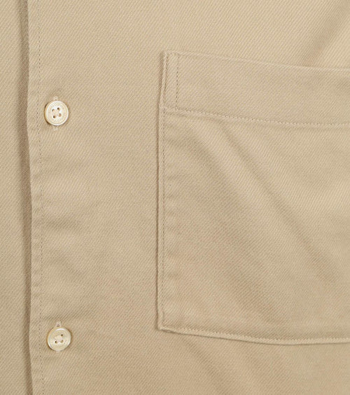 Overhemd twill flanel beige