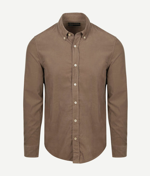 Overhemd fine corduroy taupe