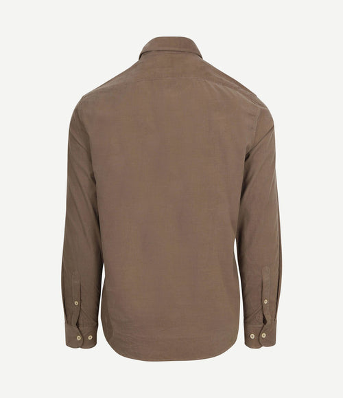 Overhemd fine corduroy taupe