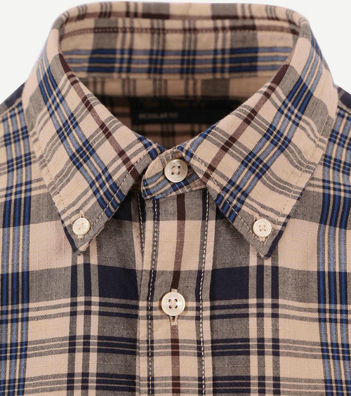 Marc o'polo overhemd ruiten beige | Regular-fit