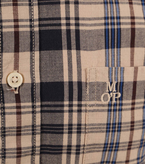 Marc o'polo overhemd ruiten beige | Regular-fit