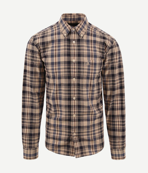 Marc o'polo overhemd ruiten beige | Regular-fit