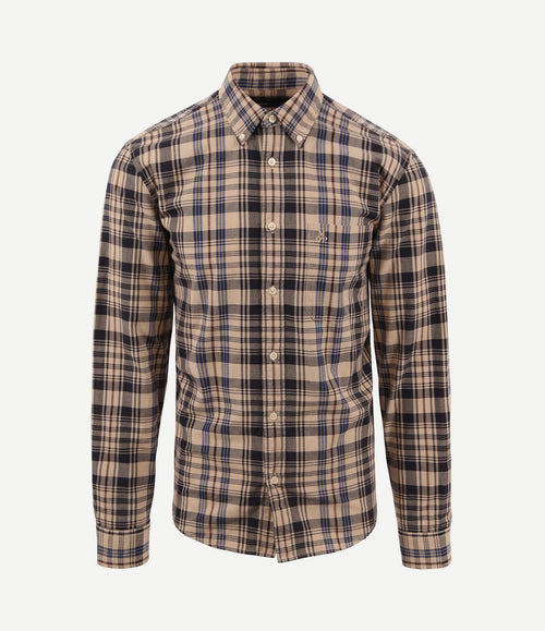Overhemd ruiten beige