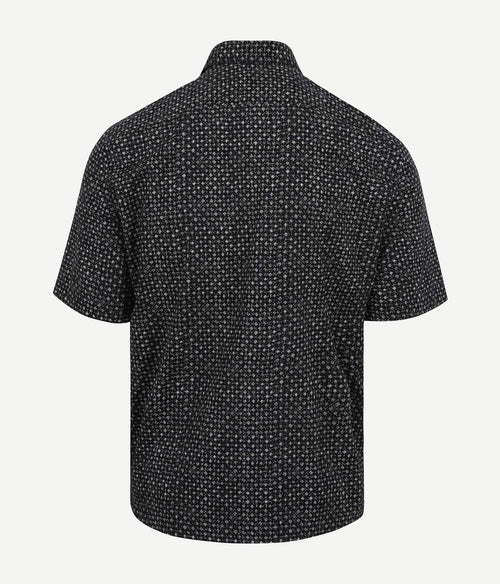 Marc o'polo overhemd short sleeves print donkerblauw | Regular-fit