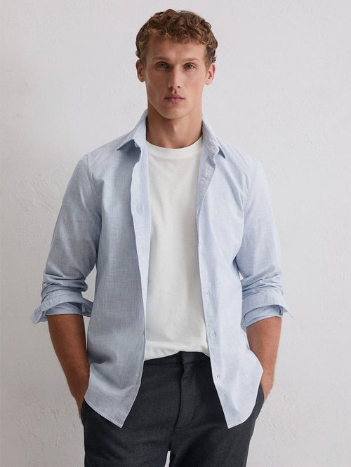 Overhemd streep lichtblauw