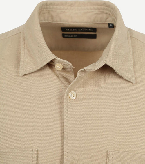 Marc o'polo overhemd twill flanel beige | Regular-fit