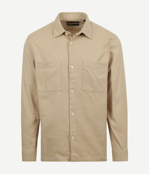 Marc o'polo overhemd twill flanel beige | Regular-fit