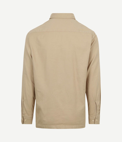 Overhemd twill flanel beige