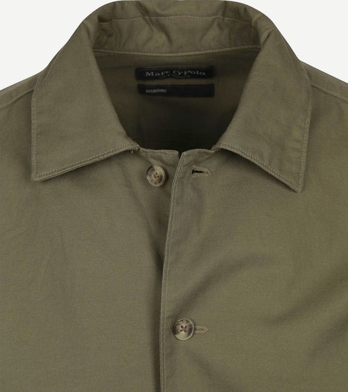 Marc o'polo overshirt linnen blend olijfgroen | Regular-fit