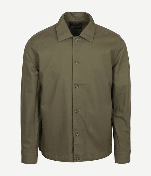 Marc o'polo overshirt linnen blend olijfgroen | Regular-fit