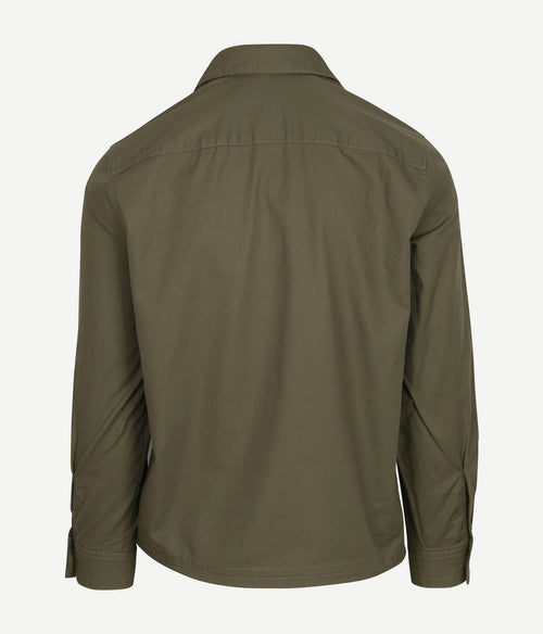 Marc o'polo overshirt linnen blend olijfgroen | Regular-fit