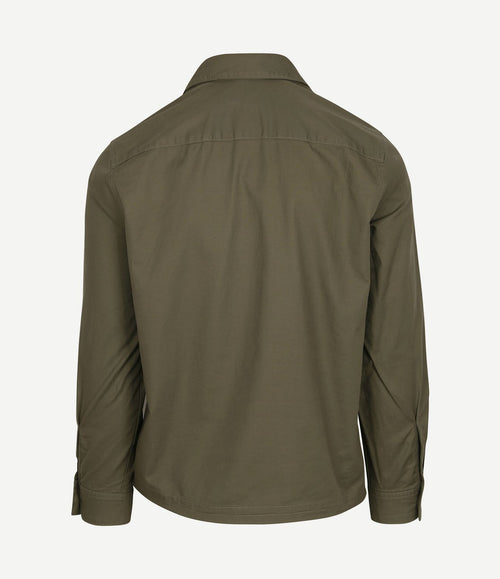 Overshirt linnen blend olijfgroen