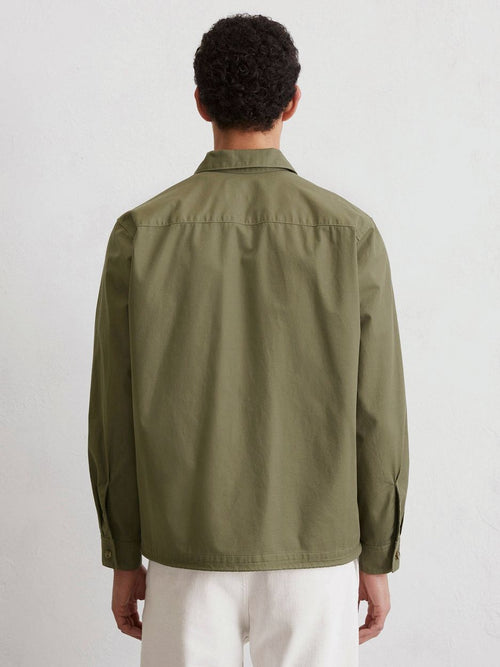 Overshirt linnen blend olijfgroen