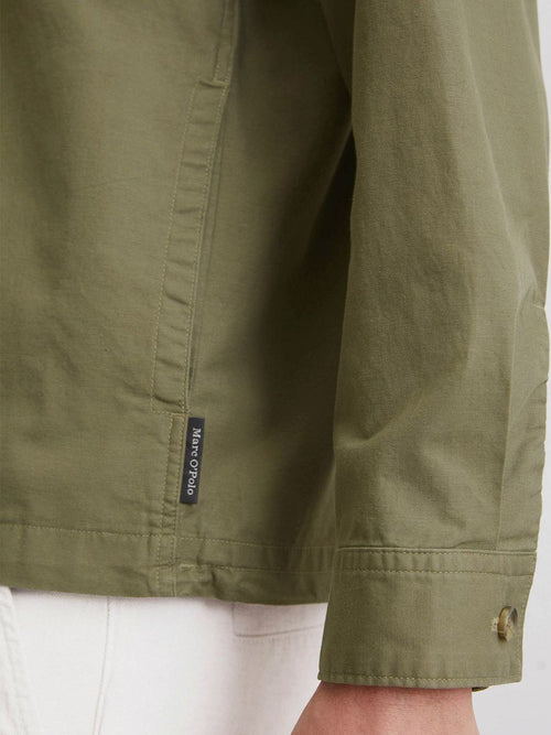 Overshirt linnen blend olijfgroen