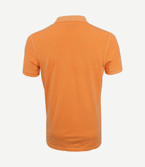 Polo garment dyed papaya oranje