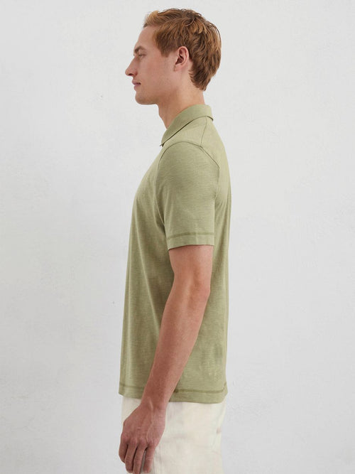 Poloshirt slubs sage groen